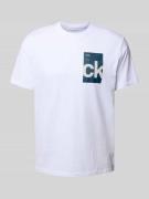 Calvin Klein Jeans T-Shirt mit Label-Print in Weiss, Größe M