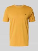 Fynch-Hatton T-Shirt mit Label-Stitching in Gelb, Größe L