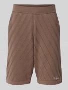 Pegador Strick-Shorts mit elastischem Bund in Dunkelbraun, Größe L
