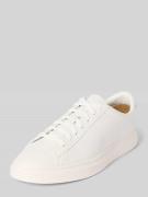 BOSS Low Top Sneaker aus genarbtem Rindsleder in Weiss, Größe 40