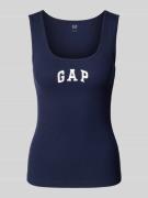GAP Tanktop mit Label-Print in Dunkelblau, Größe M