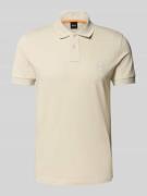 BOSS Orange Slim Fit Poloshirt aus Baumwoll-Mix in Sand, Größe XXL
