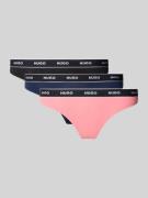HUGO String aus Baumwoll-Mix mit Logo-Stitching im 3er-Pack in Pink, G...