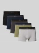 BOSS Regular Fit Trunks aus Baumwoll-Elasthan-Mix im 5er-Pack in Black...