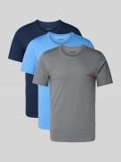HUGO T-Shirt mit Label-Print im 3er-Pack in Bleu, Größe M