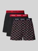 HUGO Boxershorts mit elastischem Logo-Bund im 3er-Pack in Black, Größe...