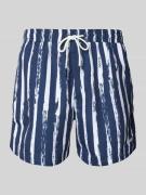 BOSS Regular Fit Badeshorts mit Mesheinsatz in Marine, Größe M