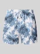 BOSS Regular Fit Badeshorts mit Mesheinsatz in Hellblau, Größe L