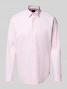 BOSS Regular Fit Businesshemd mit Strukturmuster in Rosa, Größe 39