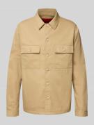 HUGO Hemdjacke mit Knopfleiste Modell 'Epoldo' in Beige, Größe L