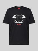 HUGO T-Shirt mit Motiv- und Label-Print Modell 'Dobero' in Black, Größ...