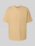 HUGO T-Shirt mit Label-Print Modell 'Dapolino' in Beige, Größe L