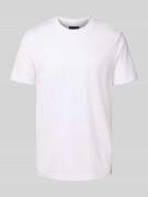 Emporio Armani T-Shirt mit geripptem Rundhalsausschnitt in Offwhite, G...