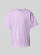 KARL KANI T-Shirt mit Label-Stitching in Violett, Größe L