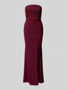 Luxuar Abendkleid mit rückseitiger Schnürung und Raffungen in Bordeaux...
