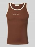 ANOTHER COTTON LAB Tanktop mit Label-Stitching in Mittelbraun, Größe L