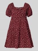 Only A-Linien Freizeitkleid mit kurzem Arm Modell 'HILLARY' in Bordeau...