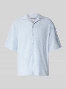 REVIEW Freizeithemd mit Knopfleiste in Eisblau, Größe S