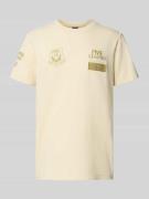 PME Legend T-Shirt mit Logo- und Motiv-Stitchings Modell 'ON' in Offwh...