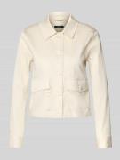 comma Regular Fit Blazer aus Baumwoll-Mix mit Pattentaschen in Beige, ...