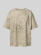 Jake*s Casual Oversized T-Shirt mit geripptem Rundhalsausschnitt in Sa...