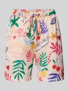 Rich & Royal Regular Fit Shorts mit gelegten Falten in Offwhite, Größe...