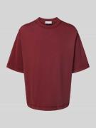REVIEW Boxy Fit T-Shirt mit Rundhalsausschnitt in Rostrot, Größe L
