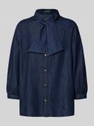 Luisa Cerano Regular Fit Jeansbluse mit Schluppe und 3/4-Arm in Dunkel...