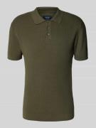 MCNEAL Strickpolo mit kurzer Knopfleiste in Oliv, Größe M
