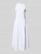 Stella Nova Maxikleid mit Lochstickerei in Weiss, Größe 34