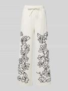 Jake*s Casual Hose mit weitem Bein und elastischem Bund in Offwhite, G...