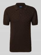 MCNEAL Regular Fit Strickpolo mit Knopfleiste in Schoko, Größe L