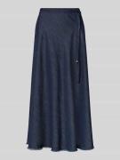 Luisa Cerano Midirock mit Fransen und Bindegürtel in Dunkelblau, Größe...