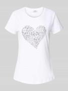Liu Jo White T-Shirt mit Ziersteinbesatz in Weiss, Größe XS