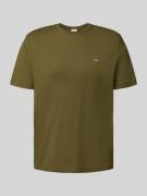 Gant Regular Fit T-Shirt mit Label-Stitching in Oliv, Größe XXL