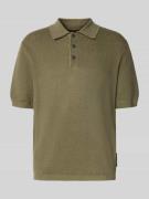 Marc O'Polo Regular Fit Poloshirt aus Leinen-Baumwoll-Mix in Oliv, Grö...