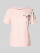 Gant Regular Fit T-Shirt aus reiner Baumwolle mit Logo-Print in Rosa, ...