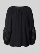 comma Regular Fit Bluse aus Viskose mit Spitze in Black, Größe 34