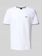 BOSS Green Regular Fit T-Shirt aus Baumwoll-Mix Modell 'TAUL' in Weiss...