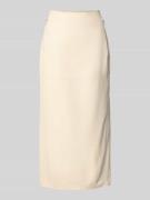 MM Knielanger Rock in Leder-Optik Modell 'FABIANA' in Ecru, Größe XS