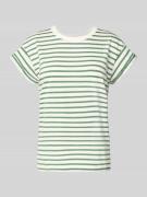 Jake*s Casual T-Shirt mit Streifenmuster in Gruen, Größe M
