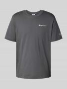 CHAMPION T-Shirt mit Logo-Stitchings und Rundhalsausschnitt in Anthraz...