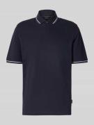 bugatti Poloshirt mit kurzer Knopfleiste in Marine, Größe L
