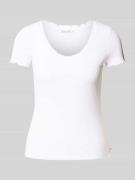 Tom Tailor Denim Regular Fit T-Shirt mit Waffelstruktur in Weiss, Größ...