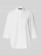 Zero Regular Fit Bluse mit Lochstickerei in Weiss, Größe 34