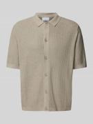 Lindbergh Freizeithemd mit Knopfleiste in Stein, Größe XXL