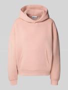 Review Hoodie mit Label-Stitching und Känguru-Tasche in Altrosa, Größe...