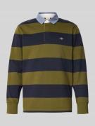 Gant Sweatshirt mit Polokragen in Oliv, Größe L