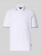 bugatti Poloshirt mit kurzer Knopfleiste in Weiss, Größe L
