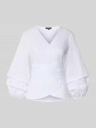 More & More Wickelbluse mit 3/4-Arm in Offwhite, Größe 40